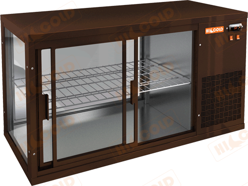 Настольная холодильная витрина  HICOLD  VRL 1300 R Brown