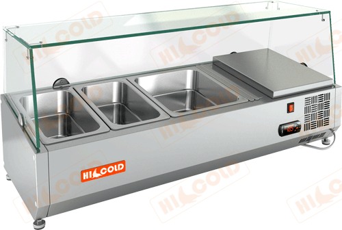 Настольная охлаждаемая витрина для ингредиентов  HICOLD  VRTG 1000 1/4
