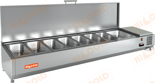 Настольная охлаждаемая витрина для ингредиентов  HICOLD  VRTU 1970 1/4