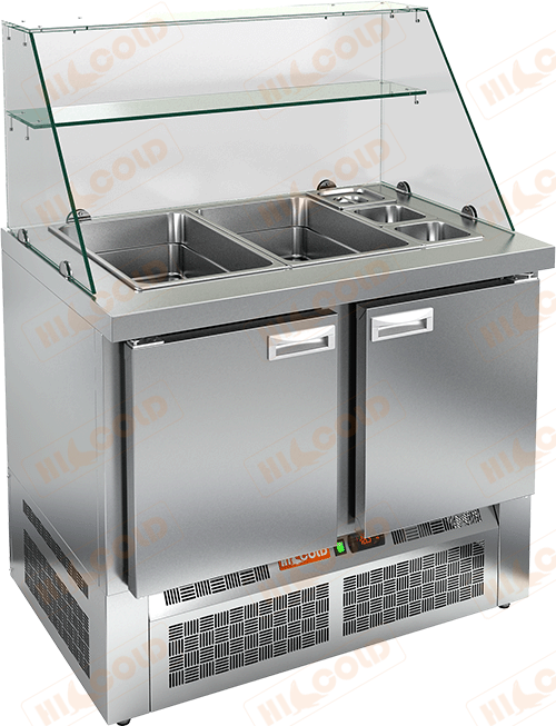 Стол холодильный для салатов (саладетта)  HICOLD  SLE3-11GN высокое стекло