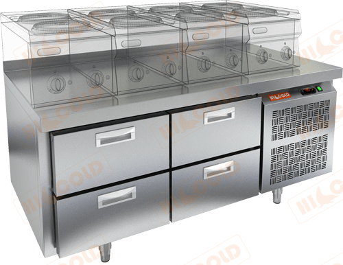 Стол морозильный под тепловое оборудование  HICOLD  GN 22/BT LT