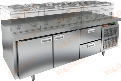 Стол морозильный под тепловое оборудование  HICOLD  SN 112/BT LT