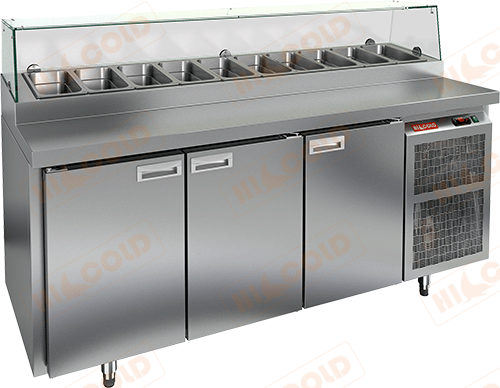 Стол охлаждаемый для пиццы  HICOLD  PZ1-111/GN стекло