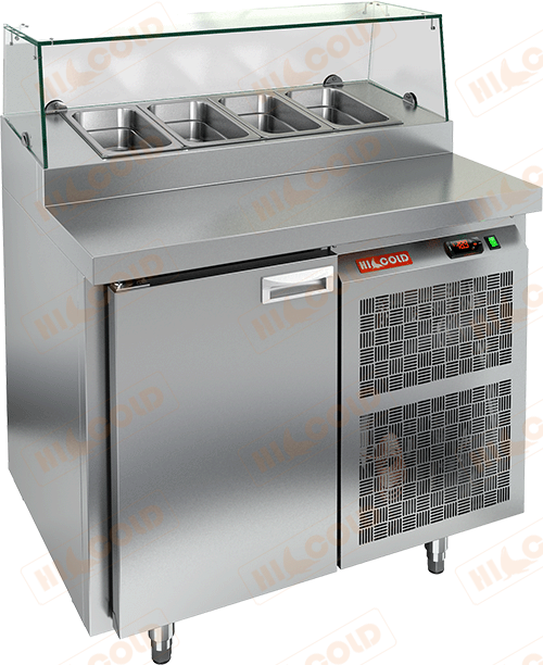Стол охлаждаемый для пиццы  HICOLD  PZ1-1/GN стекло