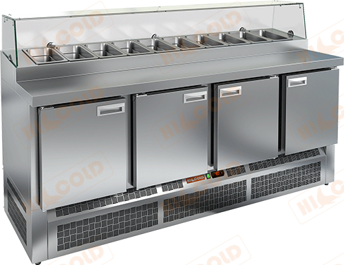Стол охлаждаемый для пиццы  HICOLD  PZE2-1111/GN стекло