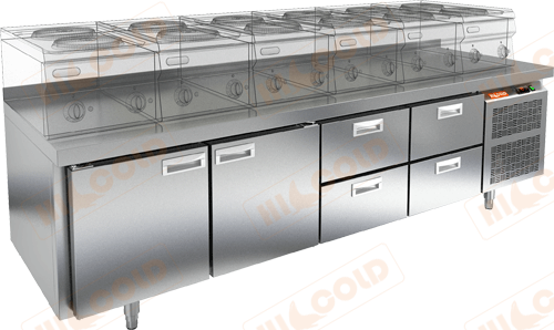 Стол охлаждаемый под тепловое оборудование  HICOLD  GN 1122/TN LT